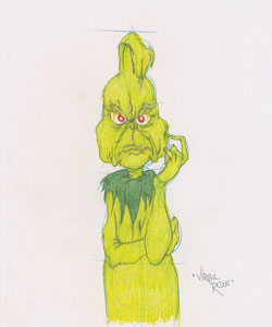 Lot #946 The Grinch Who Stole Christmas drawing by Virgil Ross