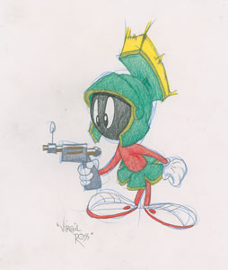 Lot #949 Marvin the Martian drawing by Virgil Ross