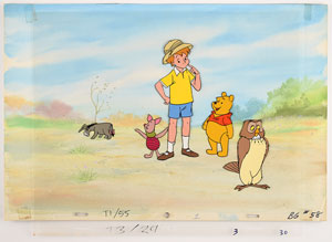 Lot #919 Winnie the Pooh and friends key master background set-up from The New Adventures of Winnie the Pooh