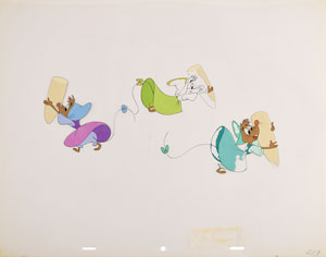 Lot #871 Three Tailor Mice production cel from Cinderella