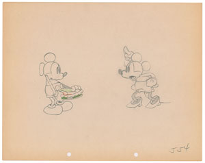 Lot #790 Mickey and Minnie Mouse production drawing from Puppy Love - Image 2