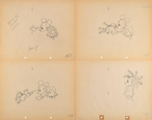 Lot #787 Mickey Mouse production drawings from