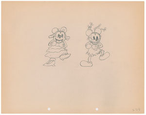 Lot #788 Mickey and Minnie Mouse production drawing from Mickey's Mellerdrammer - Image 2