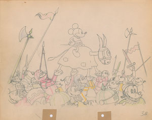 Lot #791 Mickey Mouse production drawing from Ye Olden Days - Image 1