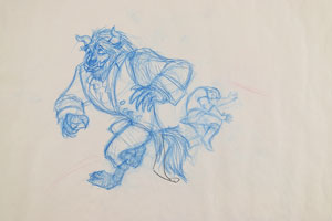 Lot #930 The Beast and Gaston pre-production artwork from Beauty and the Beast - Image 2