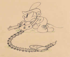 Lot #794 Mickey Mouse production drawing from Two-Gun Mickey