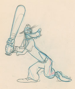 Lot #863 Goofy production drawing from How to Play Baseball