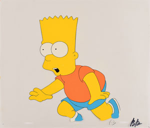 Lot #755 Bart Simpson production cel from The Simpsons - Image 1