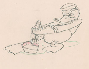 Lot #796 Donald Duck production drawing from Donald and Pluto - Image 2