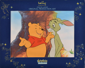Lot #921 Winnie the Pooh and Rabbit production cel and production background from The New Adventures of Winnie the Pooh - Image 3