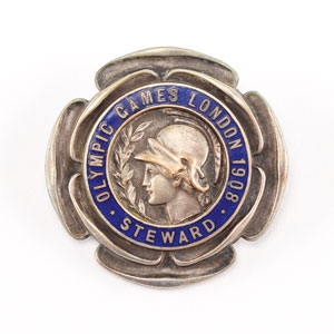 Lot #3019  London 1908 Summer Olympics Steward's Badge - Image 1