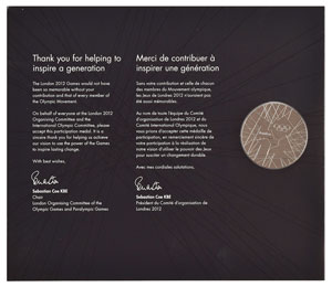 Lot #3127 London 2012 Summer Olympics Cupronickel Participation Medal - Image 4
