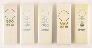 Lot #3075  Sapporo 1972 and Tokyo 1964 Summer Olympics Badge Collection - Image 2