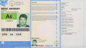 Lot #3115  Salt Lake City 2002 Winter Olympics Identification Card - Image 1