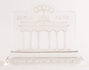 Lot #3039  Berlin 1936 Summer Olympics Crystal Paperweight - Image 2