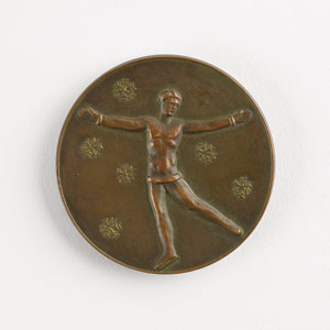 Lot #3027  St. Moritz 1928 Winter Olympics Bronze Winner's Medal with Case - Image 1