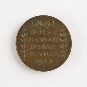 Lot #3027  St. Moritz 1928 Winter Olympics Bronze Winner's Medal with Case - Image 2