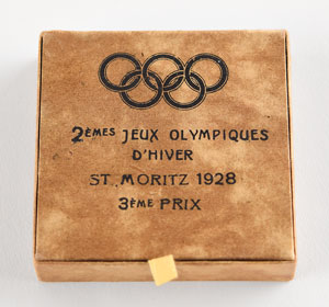 Lot #3027  St. Moritz 1928 Winter Olympics Bronze Winner's Medal with Case - Image 3