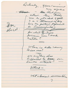 Lot #123 Dwight D. Eisenhower Handwritten Notes - Image 1