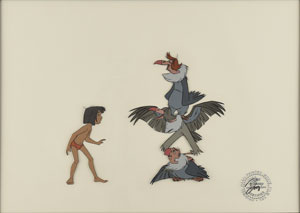 Lot #517 Mowgli and Vultures production cel from The Jungle Book - Image 1