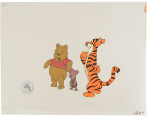 Lot #526 Winnie the Pooh, Piglet, and Tigger production cel from The New Adventures of Winnie the Pooh - Image 1