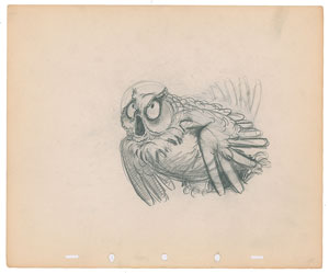 Lot #537 Friend Owl concept drawings from Bambi - Image 1