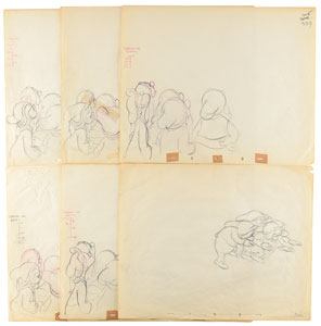 Lot #574 Dwarfs production drawings from Snow White and the Seven Dwarfs - Image 1