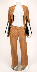 Lot #5043  The Hunger Gold Open Front Brocade Suit