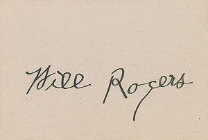 Lot #845 Will Rogers - Image 1