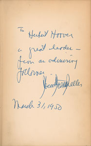 Lot #107 Herbert Hoover: John Foster Dulles