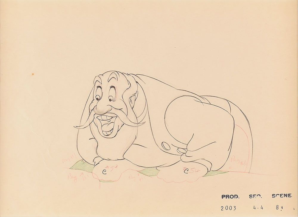 Lot #472 Stromboli production drawing from Pinocchio