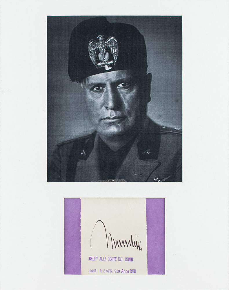 Lot #284 Benito Mussolini