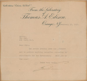Lot #211 Thomas Edison