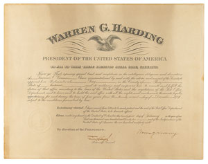 Lot #117 Warren G. Harding