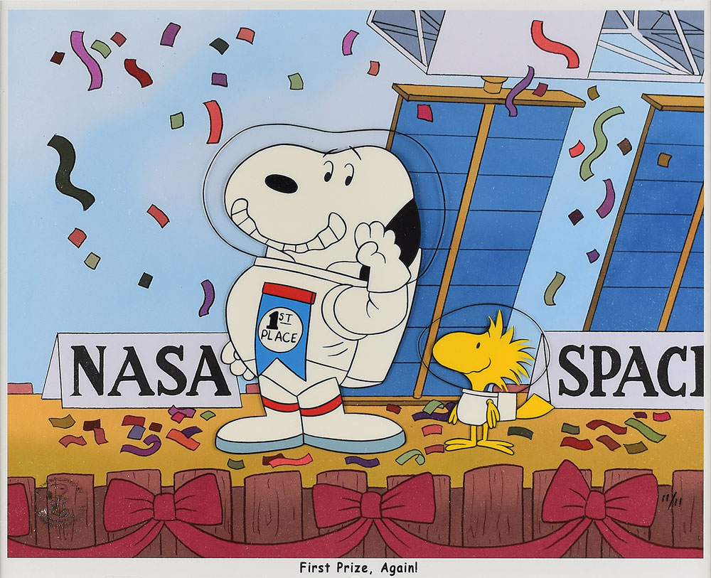 Lot #8690  Snoopy and Woodstock Limited Edition Apollo 11 Animation Cel