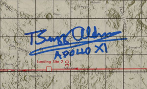 Lot #8221 Buzz Aldrin Signed Lunar Orbit Chart - Image 2