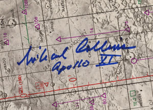 Lot #8244 Michael Collins Large Signed Lunar Chart - Image 2