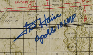 Lot #8309 Fred Haise Signed Lunar Orbit Chart - Image 2