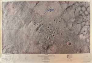 Lot #8359 Gene Cernan Signed Topographic Lunar Map