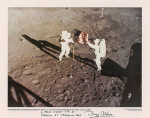 Lot #8219 Buzz Aldrin Oversized Signed Photograph