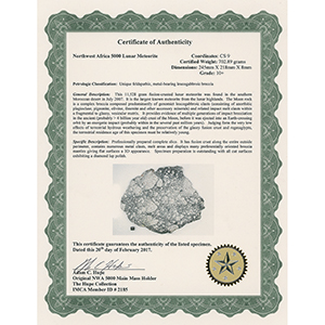 Lot #8001  Northwest Africa 5000 Lunar Meteorite Slice - Image 9
