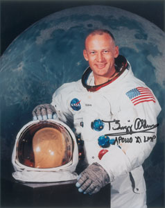 Lot #8403 Buzz Aldrin Signed Photograph - Image 1