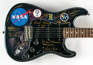 Lot #8365  Astronaut Signed Fender Guitar by Chip Ellis - Image 1
