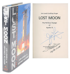 Lot #8463 James Lovell and Fred Haise Signed Book - Image 1