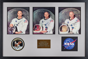 Lot #8230  Apollo 11 Signed Photograph Display
