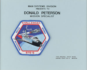 Lot #8593 Don Peterson's STS-6 Flown Suit Patch