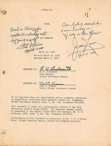 Lot #8303  Apollo 13 Training-Used Timeline Manual Signed by James Lovell and Fred Haise - Image 1