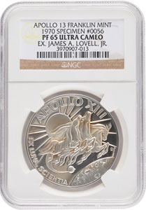 Lot #8313 James Lovell's Apollo 13 Franklin Mint Medallion - Image 1