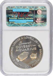 Lot #8312 James Lovell's Apollo 13 Franklin Mint Medal - Image 2