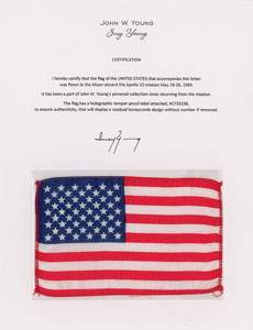 Lot #8160 John Young's Apollo 10 Flown American Flag
